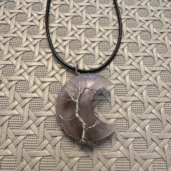 Elegant Amethyst Moon Pendant Necklace - Picture 2 of 2